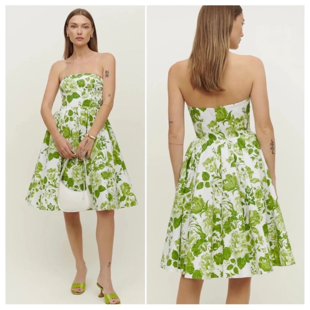 Reformation Buttercup Dress in Rialto Green Floral - Size 12